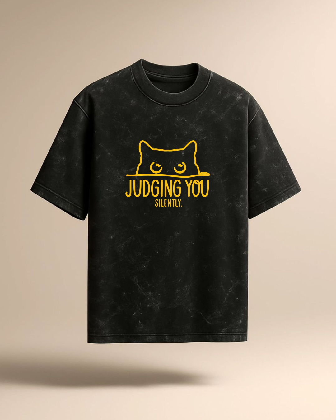 Judging You Silently | Acid Wash Oversized T-Shirt