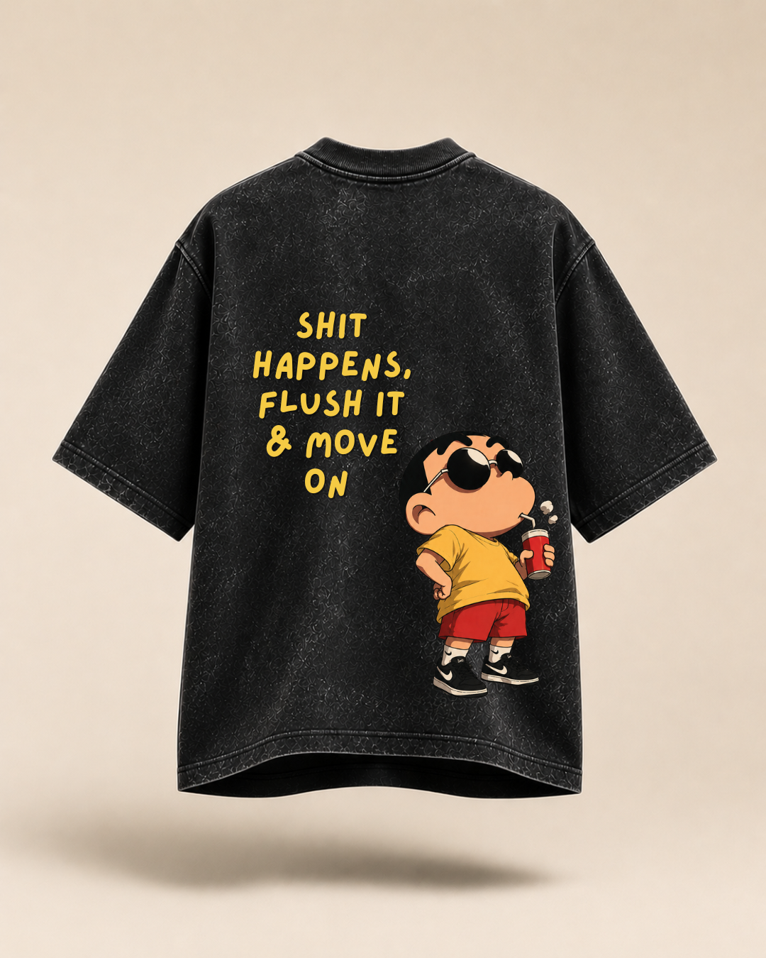 Shit Happens | Acid Wash Oversized T-Shirt