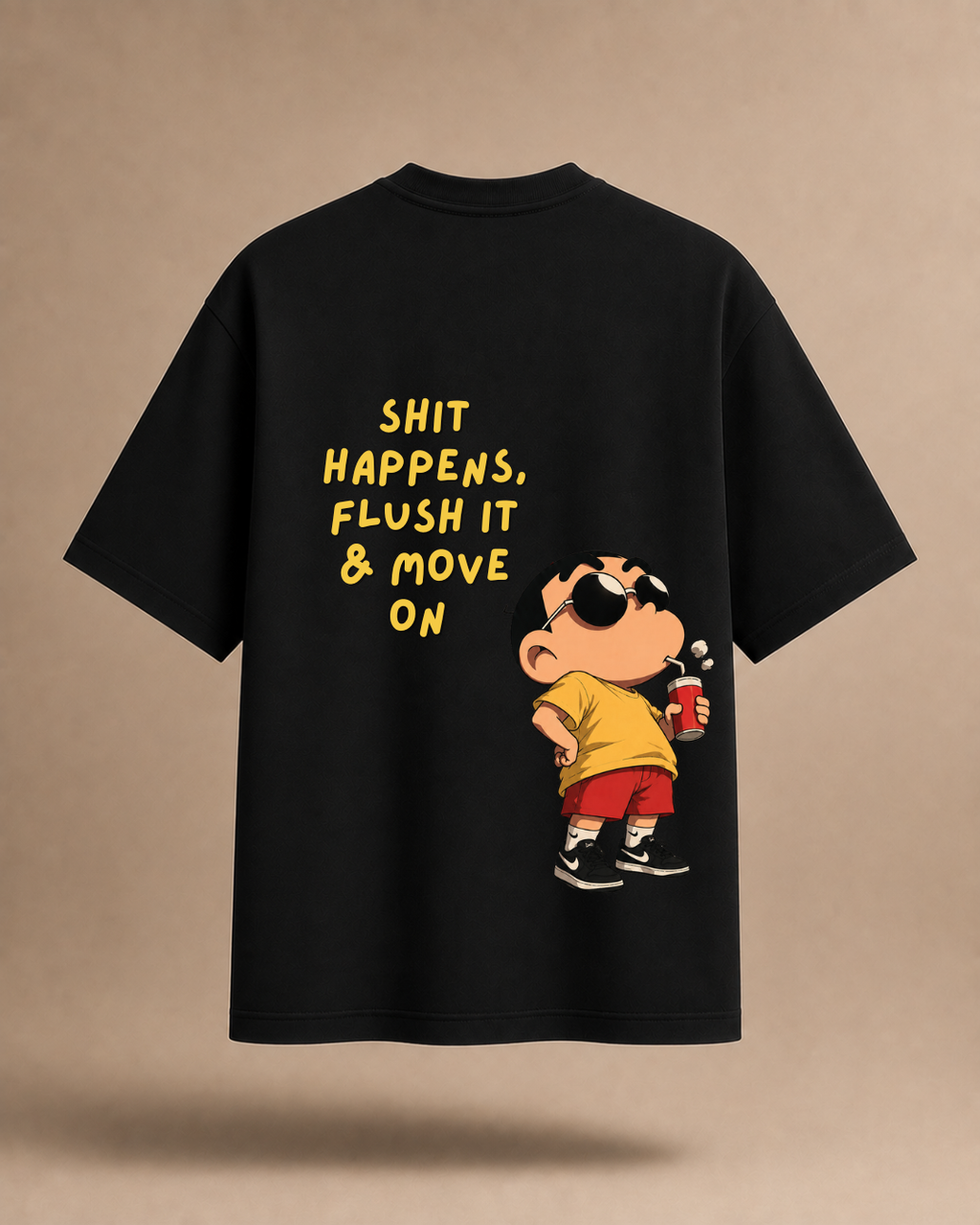 Shit Happens | Acid Wash Oversized T-Shirt