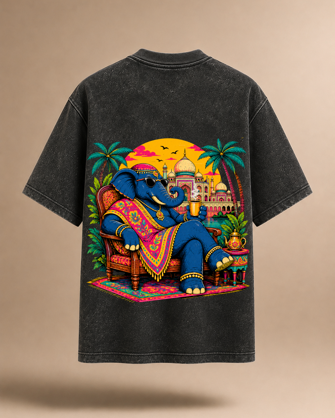 Royal Elephant | Acid Wash Oversized T-Shirt