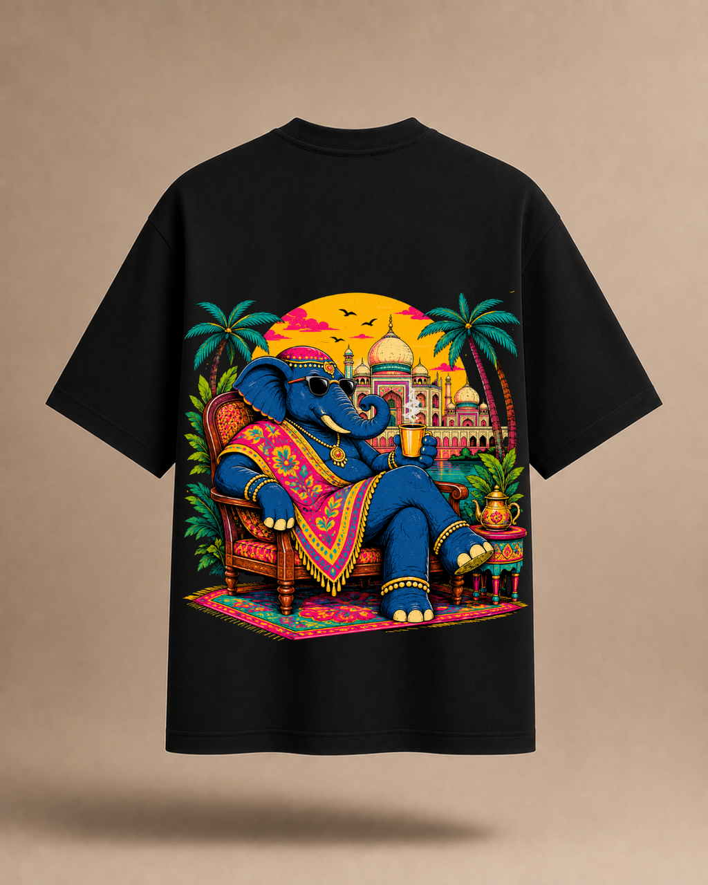 Royal Elephant | Acid Wash Oversized T-Shirt