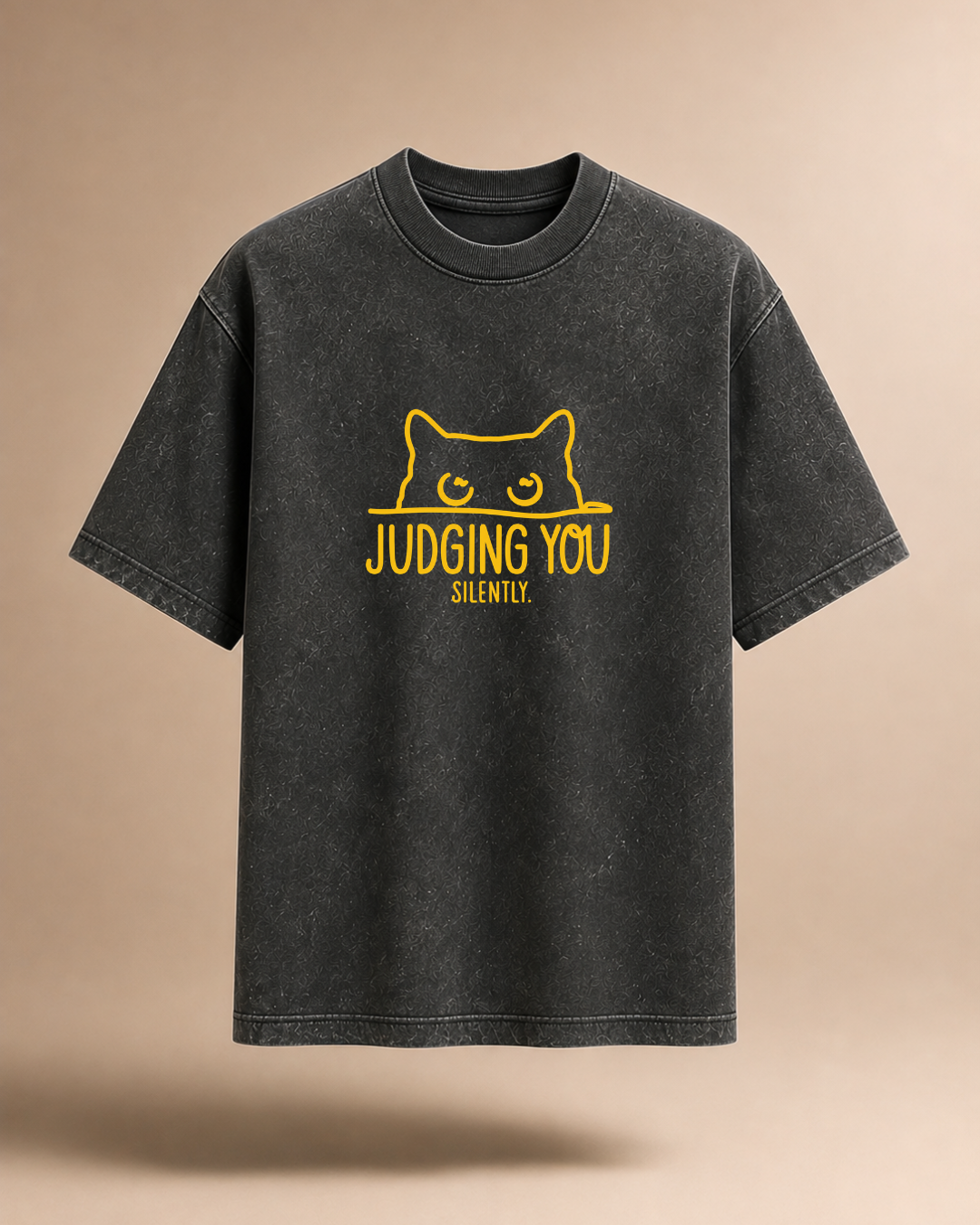 Judging You Silently | Acid Wash Oversized T-Shirt