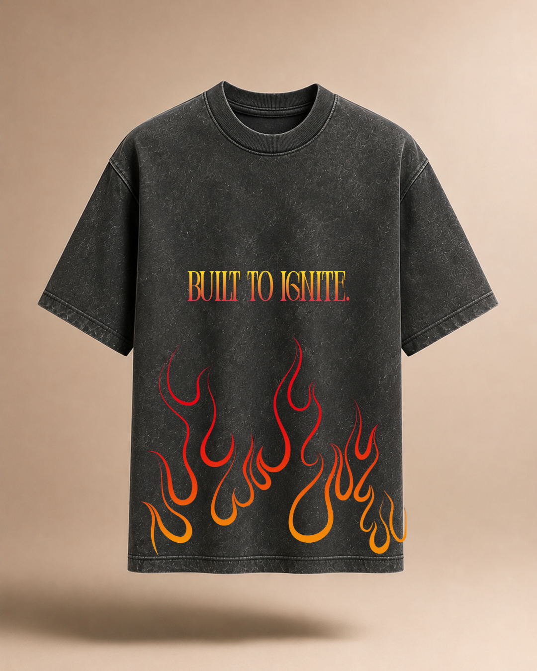 Built To Ignite | Black & Grey Acid Wash T-Shirt