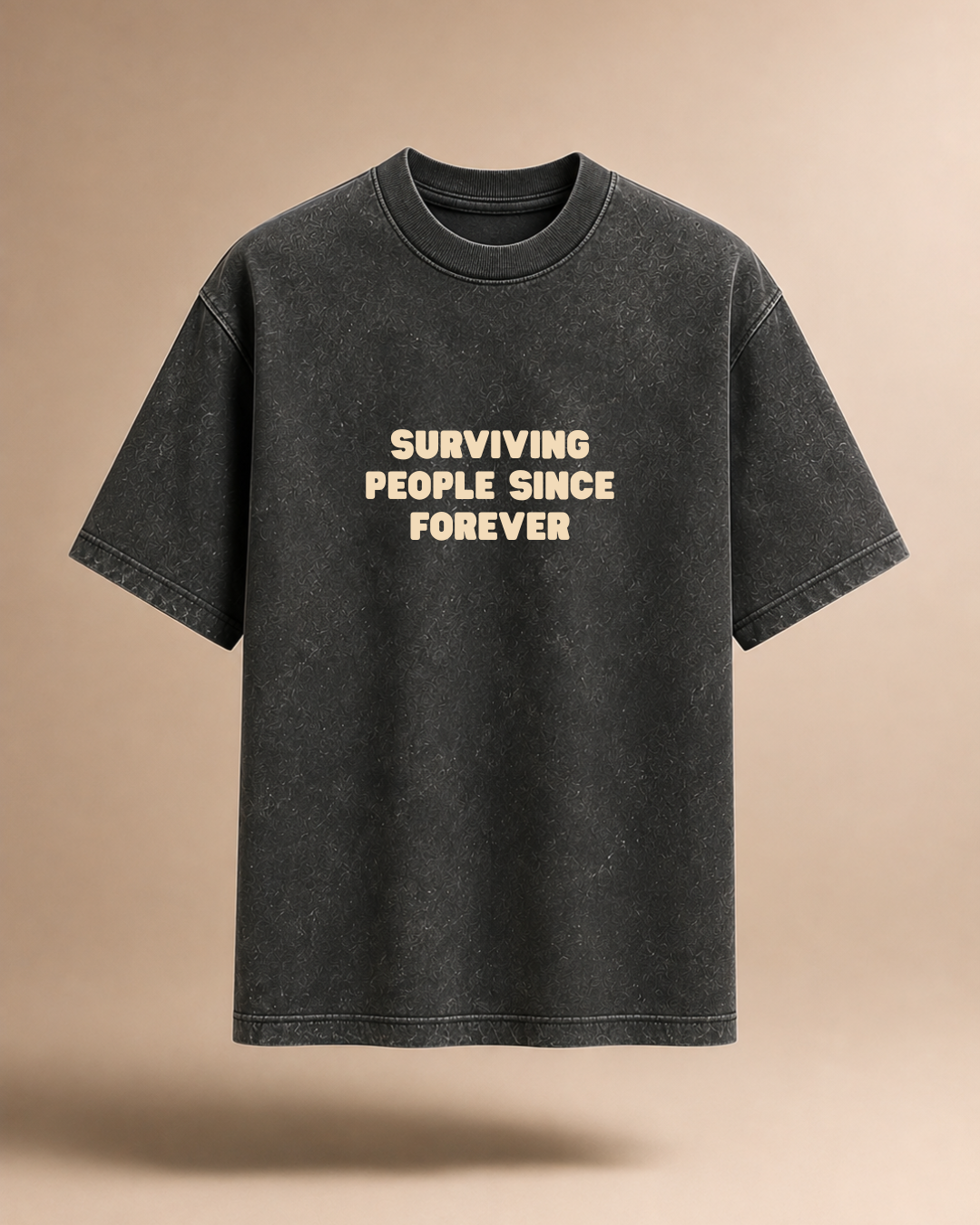Surviving People Since Forever | Acid Wash Oversized T-Shirt