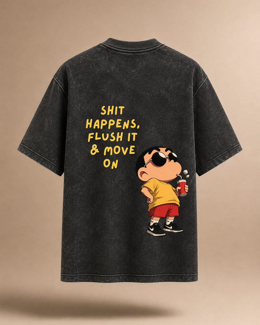 Shit Happens | Acid Wash Oversized T-Shirt