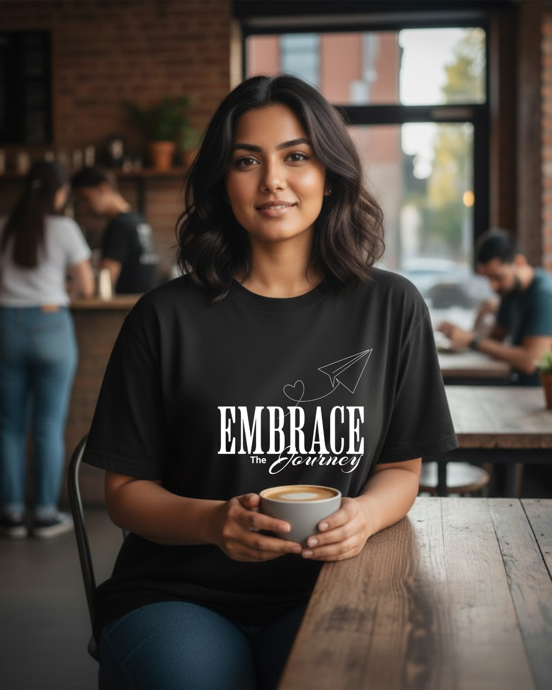Embrace Your Journey Black Tee